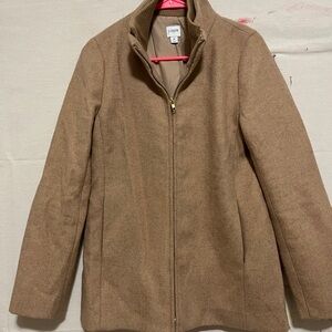 J. Crew tan short city coat sz 6